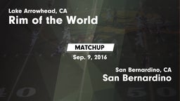 Matchup: Rim of the World vs. San Bernardino  2016