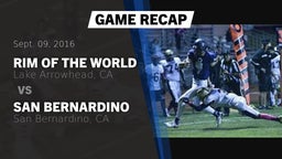 Recap: Rim of the World  vs. San Bernardino  2016