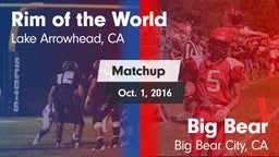 Matchup: Rim of the World vs. Big Bear  2016