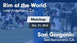 Matchup: Rim of the World vs. San Gorgonio  2016