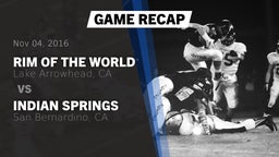 Recap: Rim of the World  vs. Indian Springs  2016