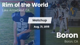 Matchup: Rim of the World vs. Boron  2018