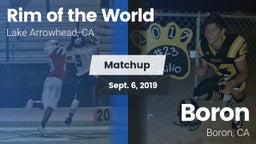 Matchup: Rim of the World vs. Boron  2019