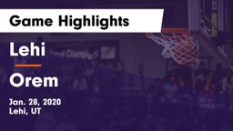 Lehi  vs Orem  Game Highlights - Jan. 28, 2020