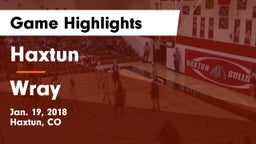 Haxtun  vs Wray  Game Highlights - Jan. 19, 2018