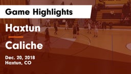 Haxtun  vs Caliche  Game Highlights - Dec. 20, 2018