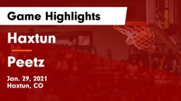 Haxtun  vs Peetz Game Highlights - Jan. 29, 2021