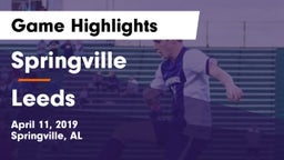 Springville  vs Leeds  Game Highlights - April 11, 2019