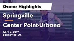 Springville  vs Center Point-Urbana  Game Highlights - April 9, 2019