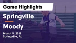 Springville  vs Moody  Game Highlights - March 5, 2019