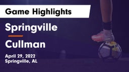 Springville  vs Cullman  Game Highlights - April 29, 2022