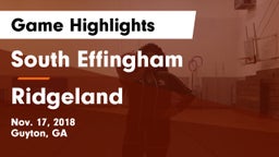 South Effingham  vs Ridgeland Game Highlights - Nov. 17, 2018