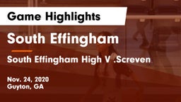 South Effingham  vs South Effingham High V .Screven Game Highlights - Nov. 24, 2020