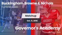 Matchup: Buckingham Browne & vs. Governor's Academy  2016