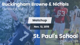 Matchup: Buckingham Browne & vs. St. Paul's School 2016