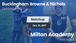 Matchup: Buckingham Browne & vs. Milton Academy  2017