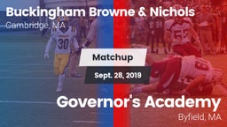 Matchup: Buckingham Browne & vs. Governor's Academy  2019