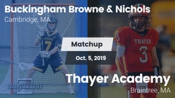 Matchup: Buckingham Browne & vs. Thayer Academy  2019