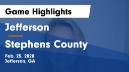 Jefferson  vs Stephens County  Game Highlights - Feb. 25, 2020