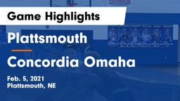 Plattsmouth  vs Concordia Omaha Game Highlights - Feb. 5, 2021