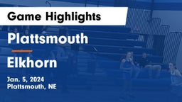Plattsmouth  vs Elkhorn  Game Highlights - Jan. 5, 2024