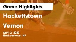 Hackettstown  vs Vernon  Game Highlights - April 2, 2022