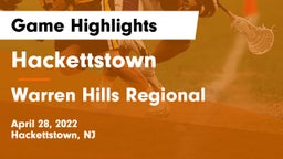 Hackettstown  vs Warren Hills Regional  Game Highlights - April 28, 2022