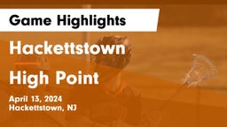 Hackettstown  vs High Point  Game Highlights - April 13, 2024