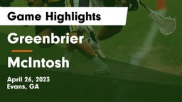 Greenbrier  vs McIntosh  Game Highlights - April 26, 2023