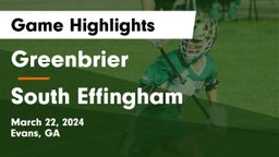 Greenbrier  vs South Effingham  Game Highlights - March 22, 2024