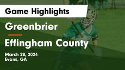 Greenbrier  vs Effingham County  Game Highlights - March 28, 2024
