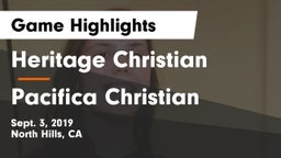 Heritage Christian   vs Pacifica Christian  Game Highlights - Sept. 3, 2019