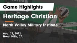 Heritage Christian   vs North Valley Military Institute Game Highlights - Aug. 25, 2022