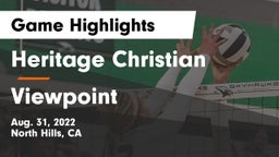 Heritage Christian   vs Viewpoint  Game Highlights - Aug. 31, 2022