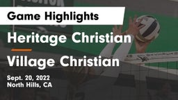 Heritage Christian   vs Village Christian  Game Highlights - Sept. 20, 2022