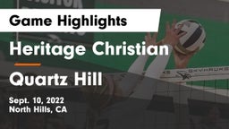 Heritage Christian   vs Quartz Hill  Game Highlights - Sept. 10, 2022