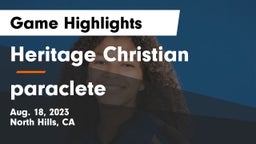 Heritage Christian   vs paraclete Game Highlights - Aug. 18, 2023