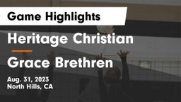 Heritage Christian   vs Grace Brethren Game Highlights - Aug. 31, 2023