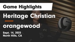 Heritage Christian   vs orangewood Game Highlights - Sept. 14, 2023