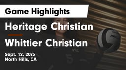 Heritage Christian   vs Whittier Christian  Game Highlights - Sept. 12, 2023