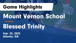 Mount Vernon School vs Blessed Trinity  Game Highlights - Feb. 23, 2022