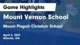 Mount Vernon School vs Mount Pisgah Christian School Game Highlights - April 6, 2022