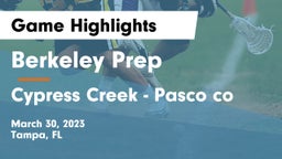 Berkeley Prep  vs Cypress Creek  - Pasco co Game Highlights - March 30, 2023