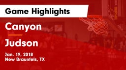 Canyon  vs Judson  Game Highlights - Jan. 19, 2018