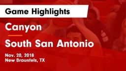 Canyon  vs South San Antonio  Game Highlights - Nov. 20, 2018