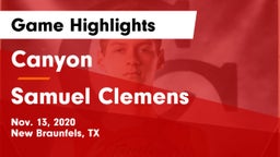 Canyon  vs Samuel Clemens  Game Highlights - Nov. 13, 2020