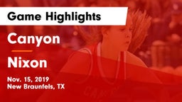 Canyon  vs Nixon  Game Highlights - Nov. 15, 2019
