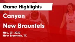 Canyon  vs New Braunfels  Game Highlights - Nov. 23, 2020