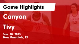 Canyon  vs Tivy  Game Highlights - Jan. 20, 2023