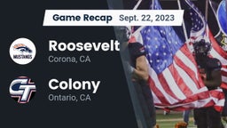 Recap: Roosevelt  vs. Colony  2023